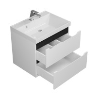 Тумба под раковину для ванной для ванной Uperwood Tanos 60 см, подвесная, белая/графит