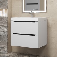 Тумба под раковину для ванной для ванной Uperwood Tanos 60 см, подвесная, белая/графит