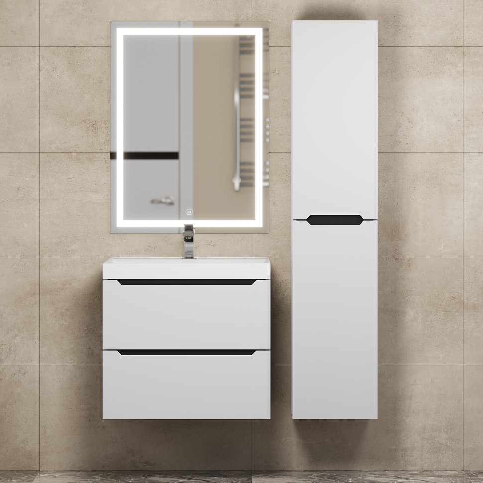 Тумба под раковину для ванной для ванной Uperwood Tanos 60 см, подвесная, белая/графит