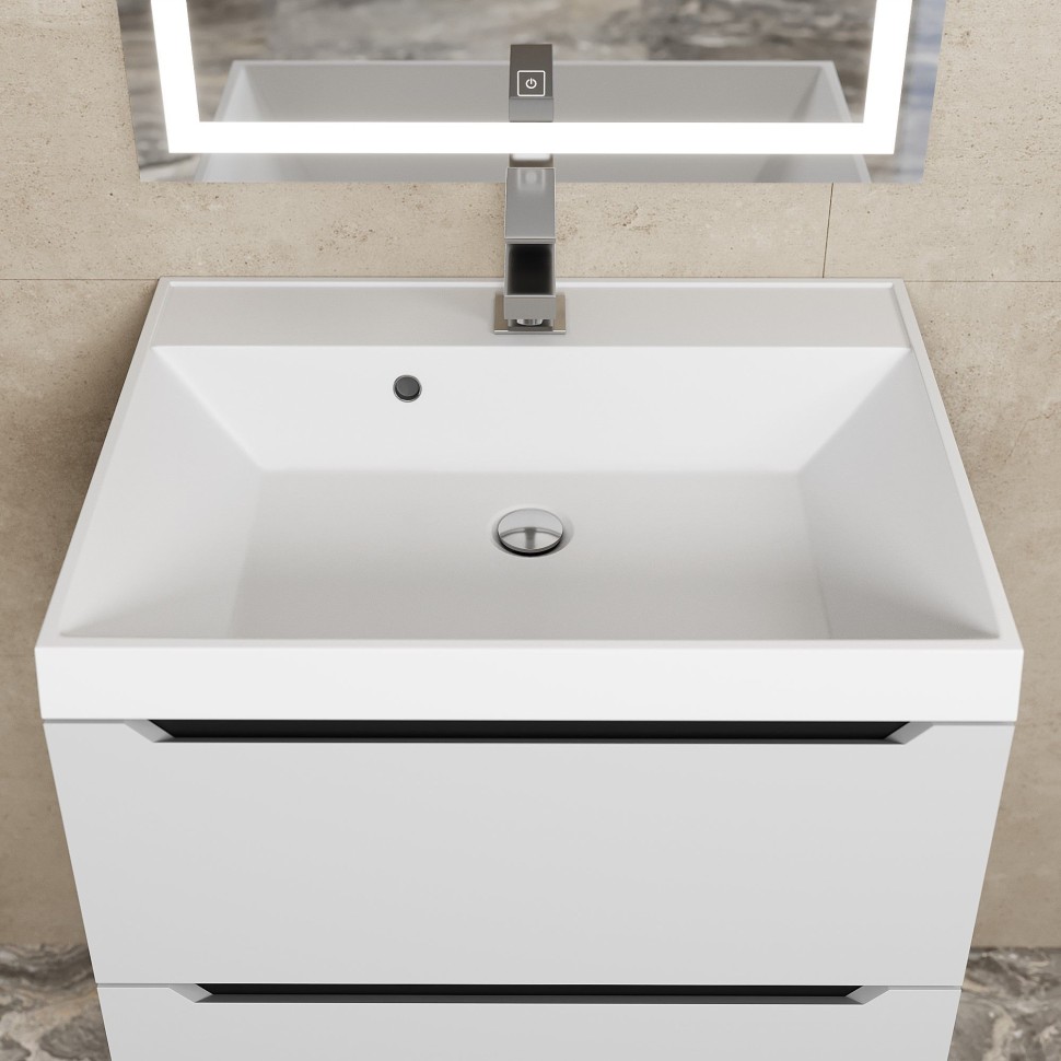 Тумба под раковину для ванной для ванной Uperwood Tanos 60 см, подвесная, белая/графит