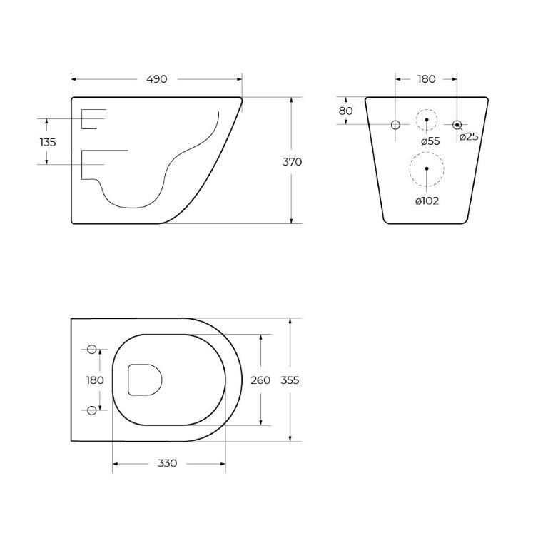 Чаша подвесного унитаза BelBagno SFERA-R BB046CHR