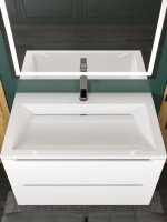 Раковина для ванной 80 см, Uperwood Infinity, белая глянцевая