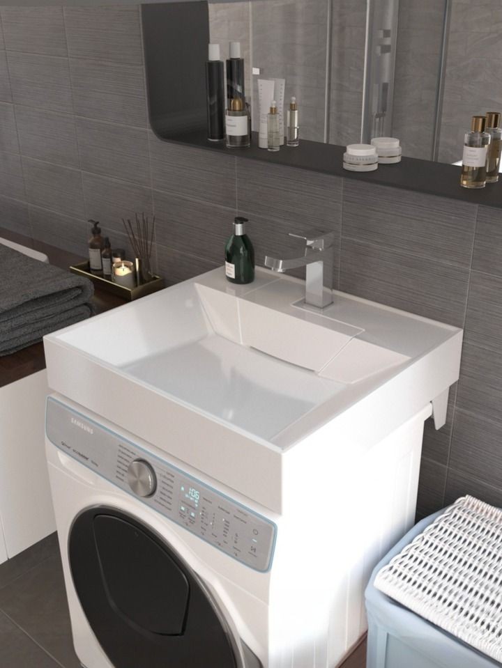 Раковина над стиральной машиной Uperwood Top 60х55х11 см, белая глянцевая