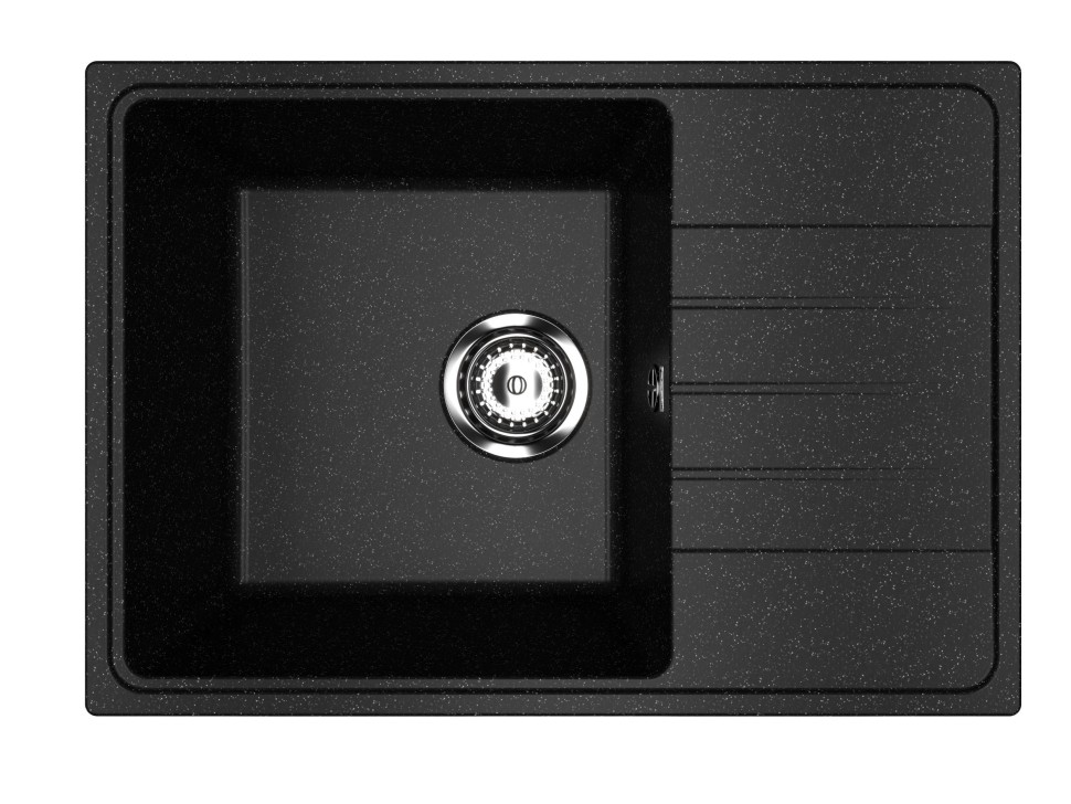 Кухонная мойка из искусственного камня Uperwood ECON UPD-506-004, прямоугольная, черная матовая
