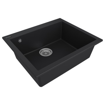 Мойка DEFINI 60, ULTRAGRANIT, PM836051-BLM, BLACK, 600х510 мм, Paulmark