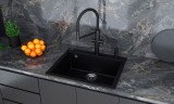 Мойка DEFINI 60, ULTRAGRANIT, PM836051-BLM, BLACK, 600х510 мм, Paulmark
