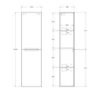Шкаф подвесной BelBagno ETNA-1500-2A-SC-BL-P-R Bianco Lucido