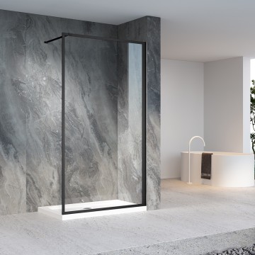 Душевая перегородка Veconi Korato KR-81B, 900x2000, черный, стекло прозрачное