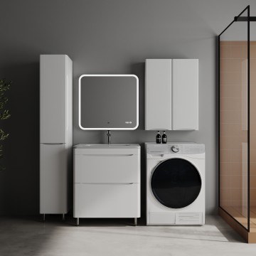 Колонна универсальная STYLE LINE "Бергамо L" с корзиной, Люкс Плюс антискрейтч белый глянец