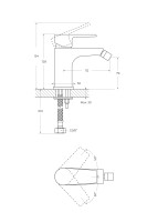 Смеситель для биде CEZARES NAUTIC-BS1-NOP