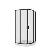 Душевое ограждение Niagara Nova NG-6806-08ВLACK (90х90х195) четверть круга,черный,двери раздвижные,стекло прозрачное,1 место