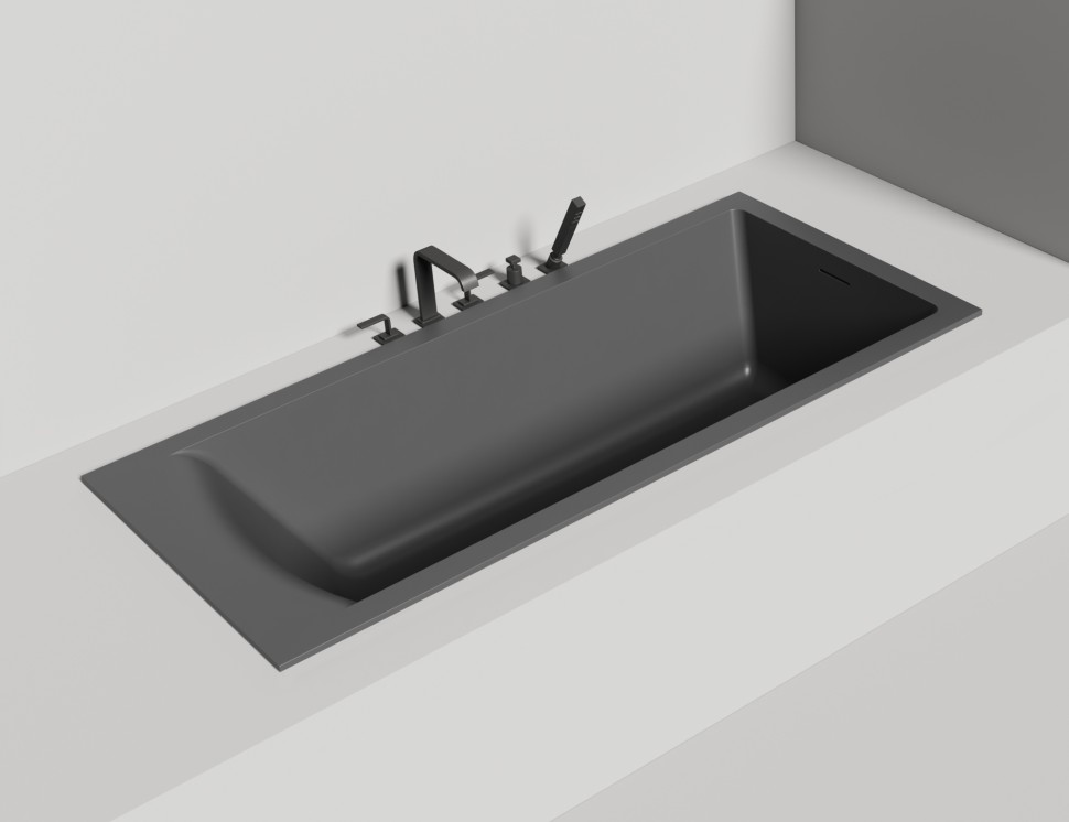 Ванна встраиваемая CASCATA KIT 180x80  покраска по RAL полностью S-Sense Глянцевое
