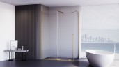 Душевой угол Premium Trento PTC-SP-50G, 1500х900x2000, брашированное золото, стекло прозрачное