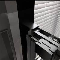 Душевой угол Veconi Premium Trento PTC-SP-30GR, 1500х1000x2000,брашированный графит, стекло прозрачное