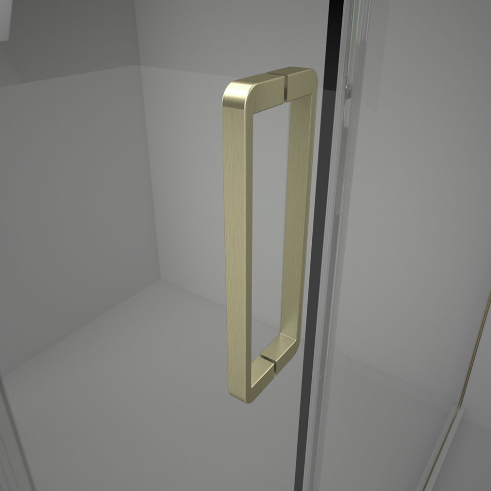 Душевой угол Veconi Rovigo RV-075G, 1700х900х2000 золото брашинг, стекло прозрачное