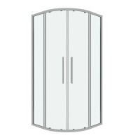 Душевое ограждение Grossman Cosmo 301.K33.02.8080.10.00 (80х80х195) четверть круга,раздвижная,хром,стекло прозрачное, 1 место