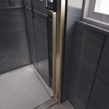 Боковая панель Veconi Premium Trento SP-30G, 1000х2000 брашированное золото, стекло прозрачное