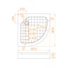 Душевой поддон полукруглый RGW SMC/R W Белый (800x800)