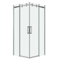 Душевое ограждение Grossman Classic 300.K33.04.8080.10.00 (80х80х195) квадрат,раздвижная,хром,стекло прозрачное, 2 места