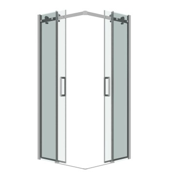 Душевое ограждение Grossman Classic 300.K33.04.8080.10.00 (80х80х195) квадрат,раздвижная,хром,стекло прозрачное, 2 места