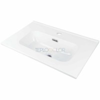 Керамическая раковина, впускаемая, с бортиком для смесителя - 60 см
