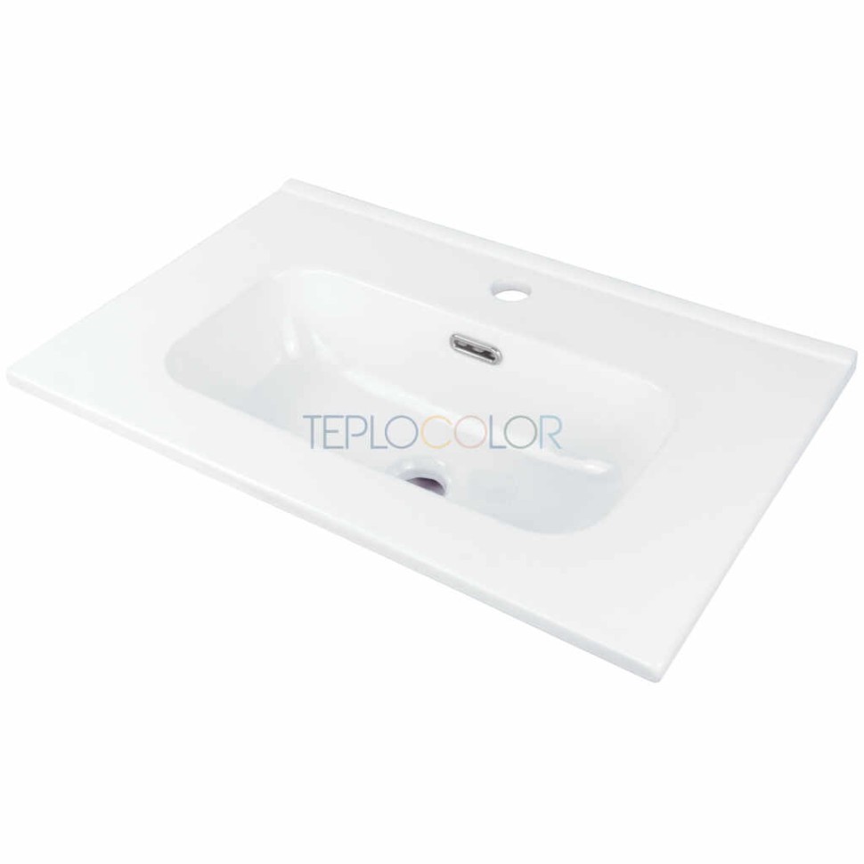 Керамическая раковина, впускаемая, с бортиком для смесителя - 60 см