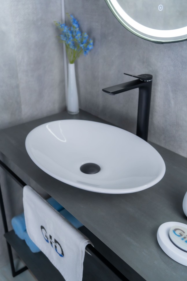 Раковина Gid N9022 51110 накладная белая 50x35x9