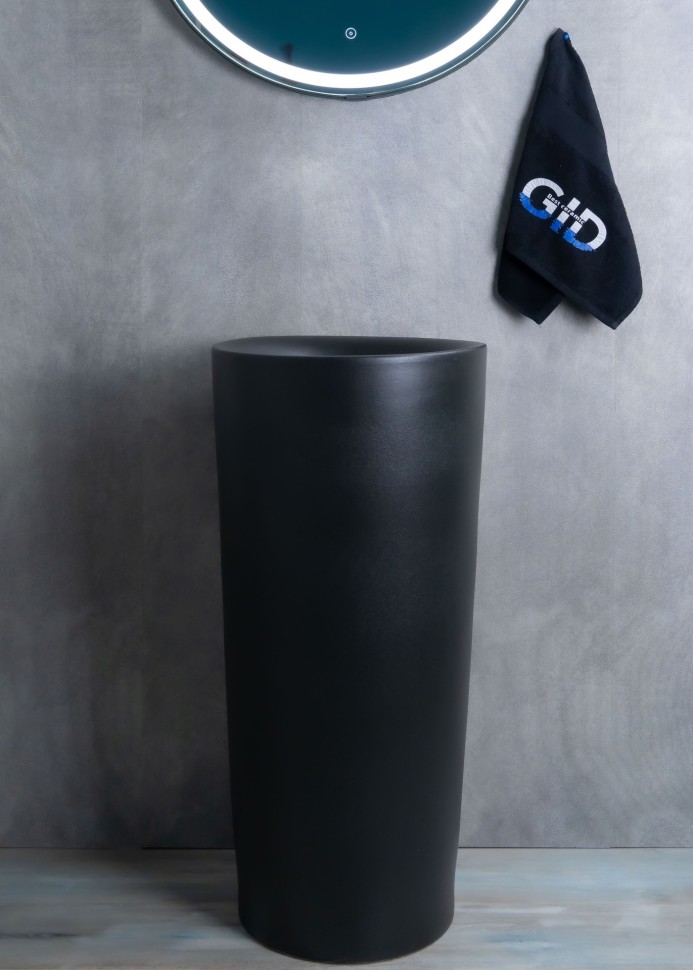 Раковина Gid Nb130bg 81110 накладная черная графит 40x40x85