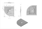 Поддон для душа из искусственного камня  VST-4SQ9090W, 900*900*25, белый матовый