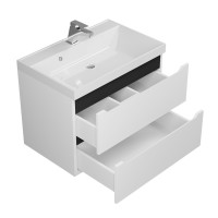 Тумба под раковину для ванной для ванной Uperwood Tanos 70 см, подвесная, белая/графит