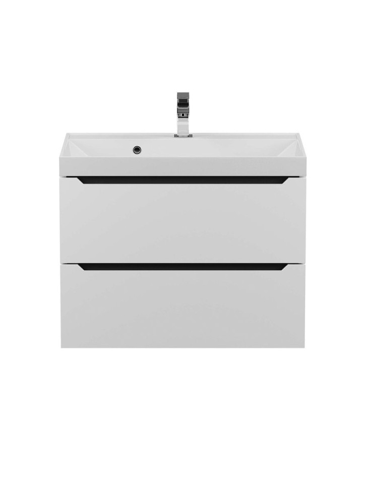 Тумба под раковину для ванной для ванной Uperwood Tanos 70 см, подвесная, белая/графит