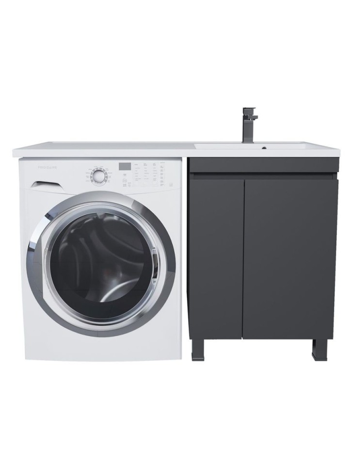 Тумба под стиральную машину напольная Uperwood Magenta 55х50х76,5 см, черная, с дверцами