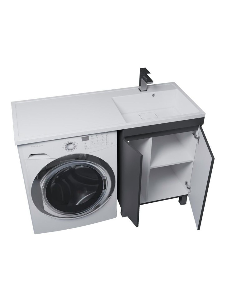 Тумба под стиральную машину напольная Uperwood Magenta 55х50х76,5 см, черная, с дверцами