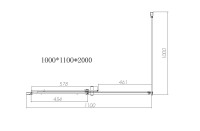 Душевой уголок Dice VSR-4D1011CLB, 1100*1000, черный, стекло прозрачное