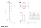 Душевая перегородка Walk-In VSW-1HWS600CLGM, 600*2000, вороненая сталь, стекло прозрачное
