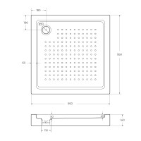 Акриловый поддон CEZARES TRAY-A-A-95-15-W