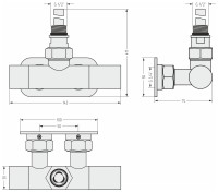 Вентиль угловой EU50 (1 х G 1/2&quot; НР х G 3/4&quot; НГ)