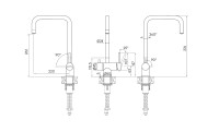 Смеситель для кухни Wetter, нержавеющая сталь, We213030-SS(BS), Paulmark