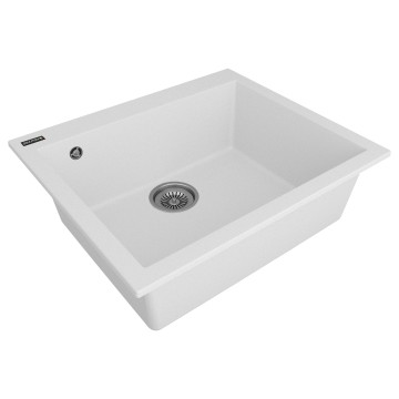 Мойка DEFINI 60, ULTRAGRANIT, PM836051-WH, WHITE, 600х510 мм, Paulmark