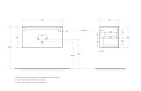 База под раковину подвесная BelBagno ETNA-M-800/380-1C-SO-BL Bianco Lucido