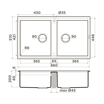 Кухонная мойка Omoikiri Kitagawa 86-2-WH Artceramic/белый
