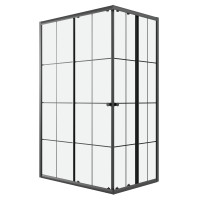 Душевое ограждение Niagara Eco NG-1018-14QKL (100х80х190) прямоугольник,раздвижное,черный,стекло клетка,1 место