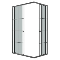 Душевое ограждение Niagara Eco NG-1018-14QKL (100х80х190) прямоугольник,раздвижное,черный,стекло клетка,1 место