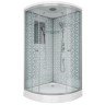 Душевая кабина Niagara Luxe NG-7701W (90x90х210) низкий поддон(15см),дверь раздвижная,стенки серебро,3 места
