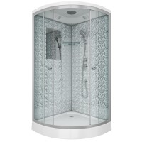 Душевая кабина Niagara Luxe NG-7701W (90x90х210) низкий поддон(15см),дверь раздвижная,стенки серебро,3 места