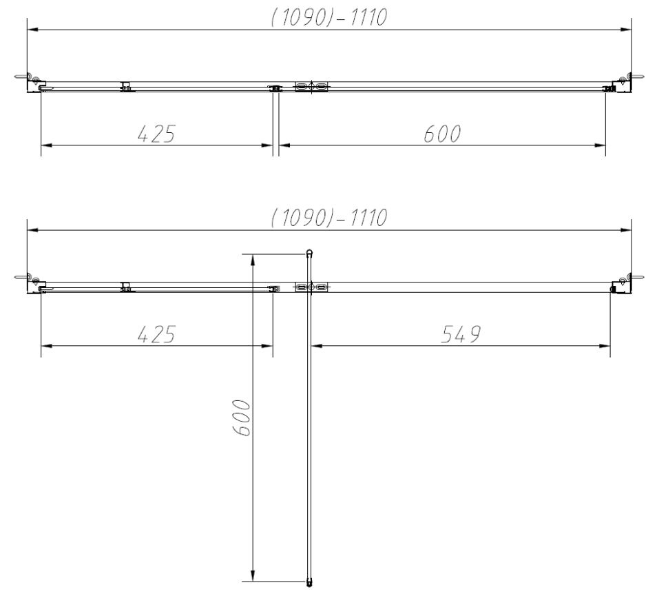 Душевой уголок Slim-N VSR-4SNP1011CL, 1100*1000, хром, стекло прозрачное
