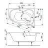Акриловая ванна VAGNERPLAST MELITE 160x105 Left