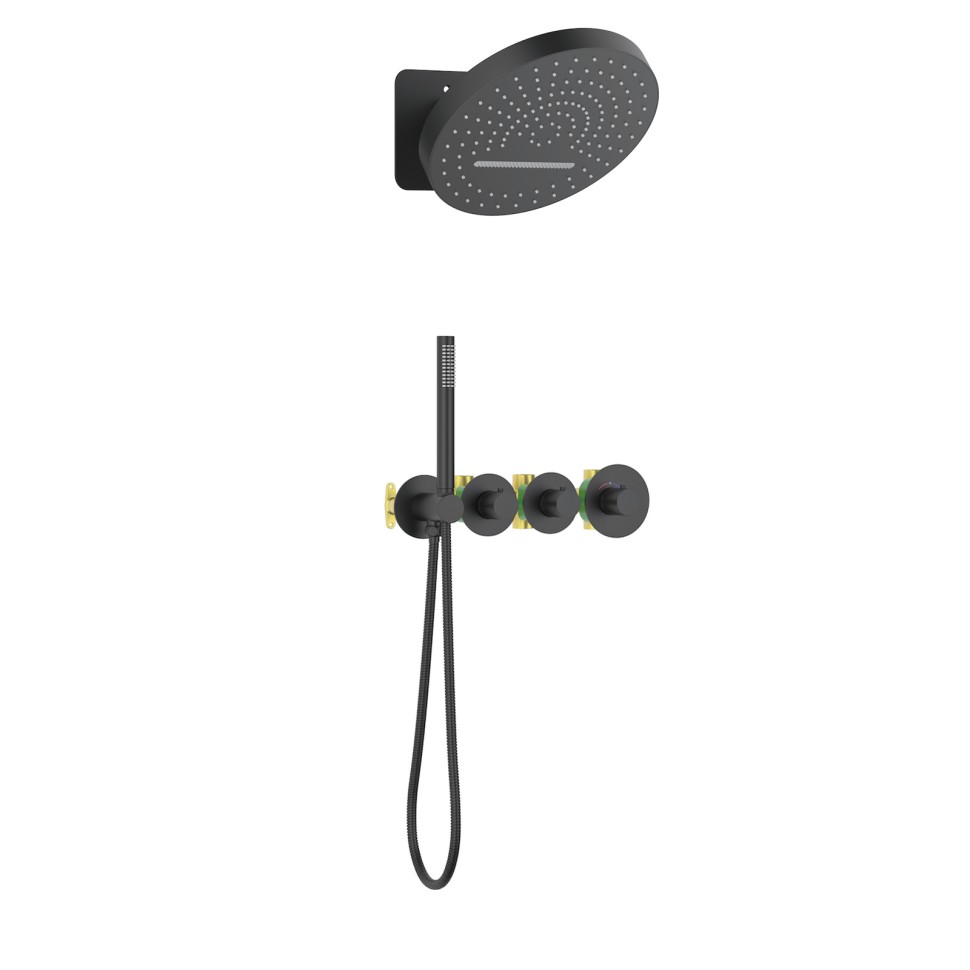 Душевая система встроенная с термостатом Timo Saona SX-2329/03SM черный