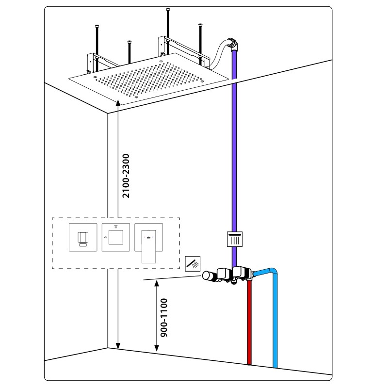 Душевая система встроенная Timo Selene SX-2129/17SM золото матовое