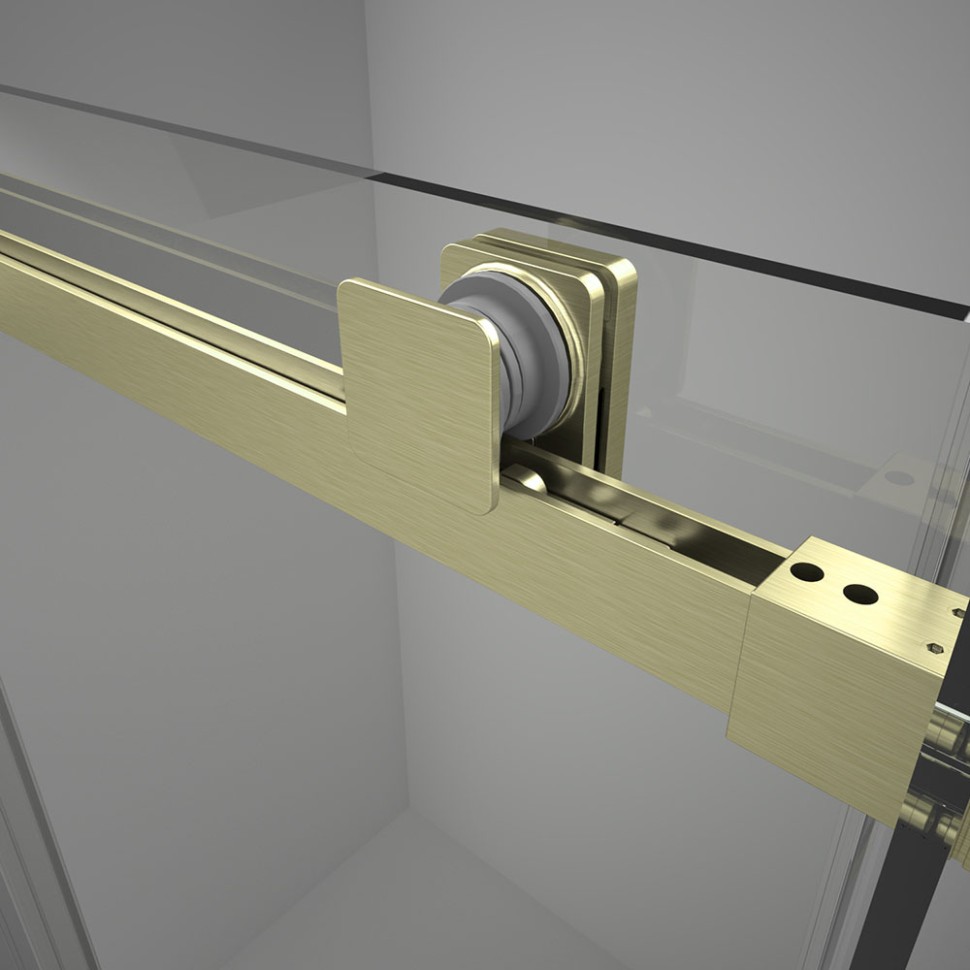 Душевая дверь Veconi Vianno VN-75G, 1200x2000, золото брашинг, стекло прозрачное